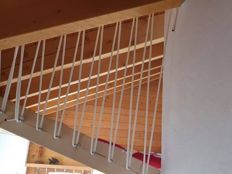 Garde corps escalier cordage