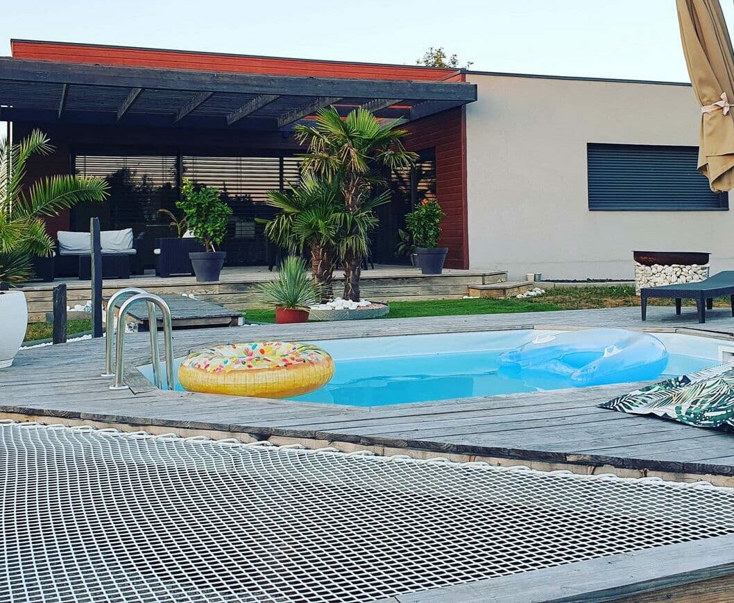 Filet exterieur piscine terrasse