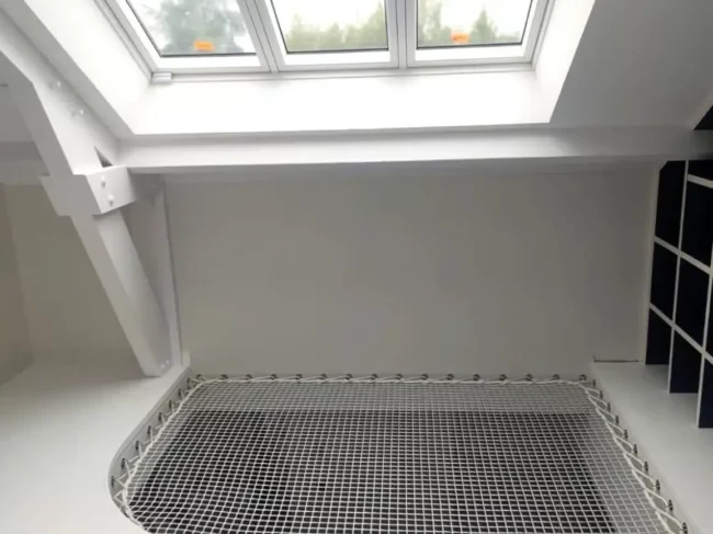 filet mezzanine design 30x30mm blanc structure métallique avec arrondie