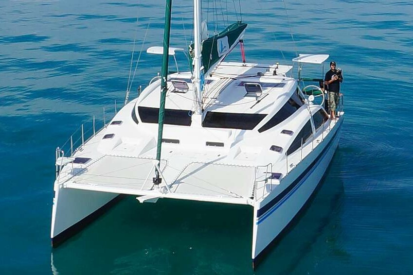 catamaran avec double filets trampoline