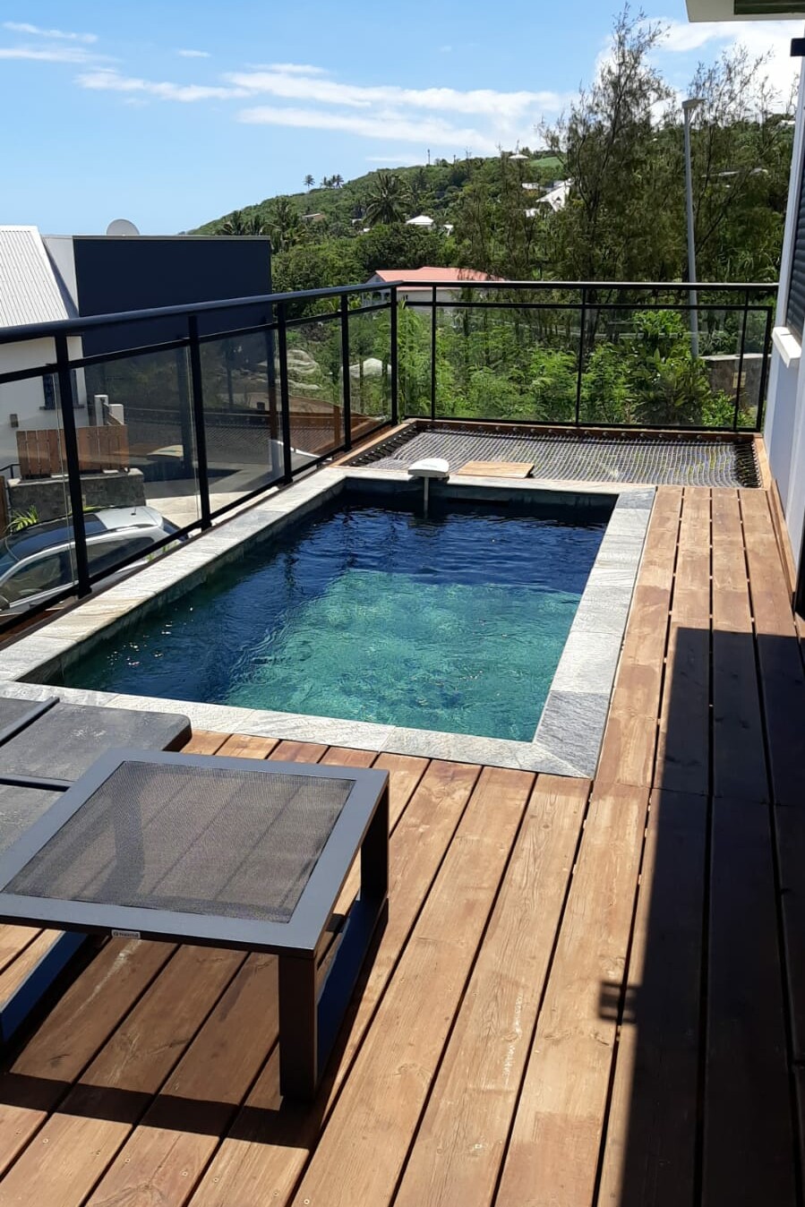 Filet piscine sur terrasse 30x30mm
