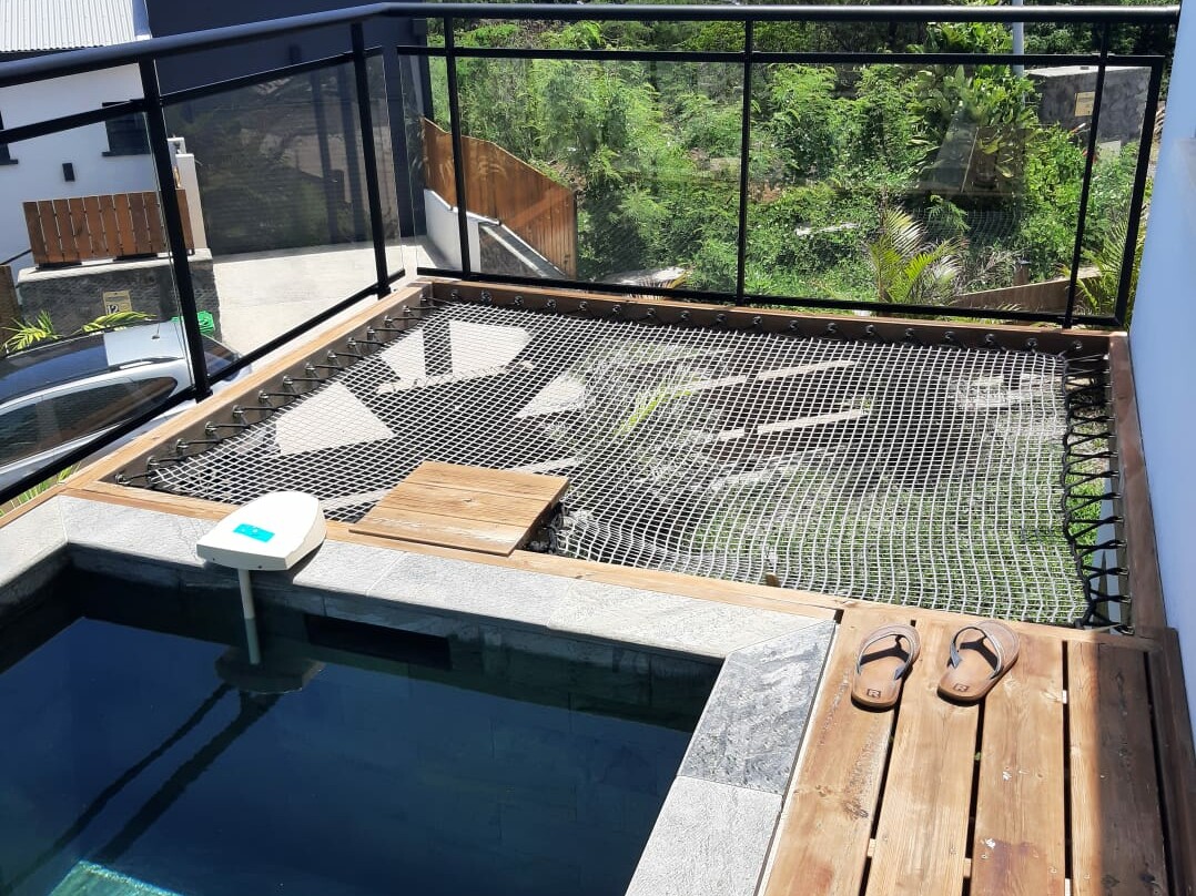 Swimming pool net on terrace