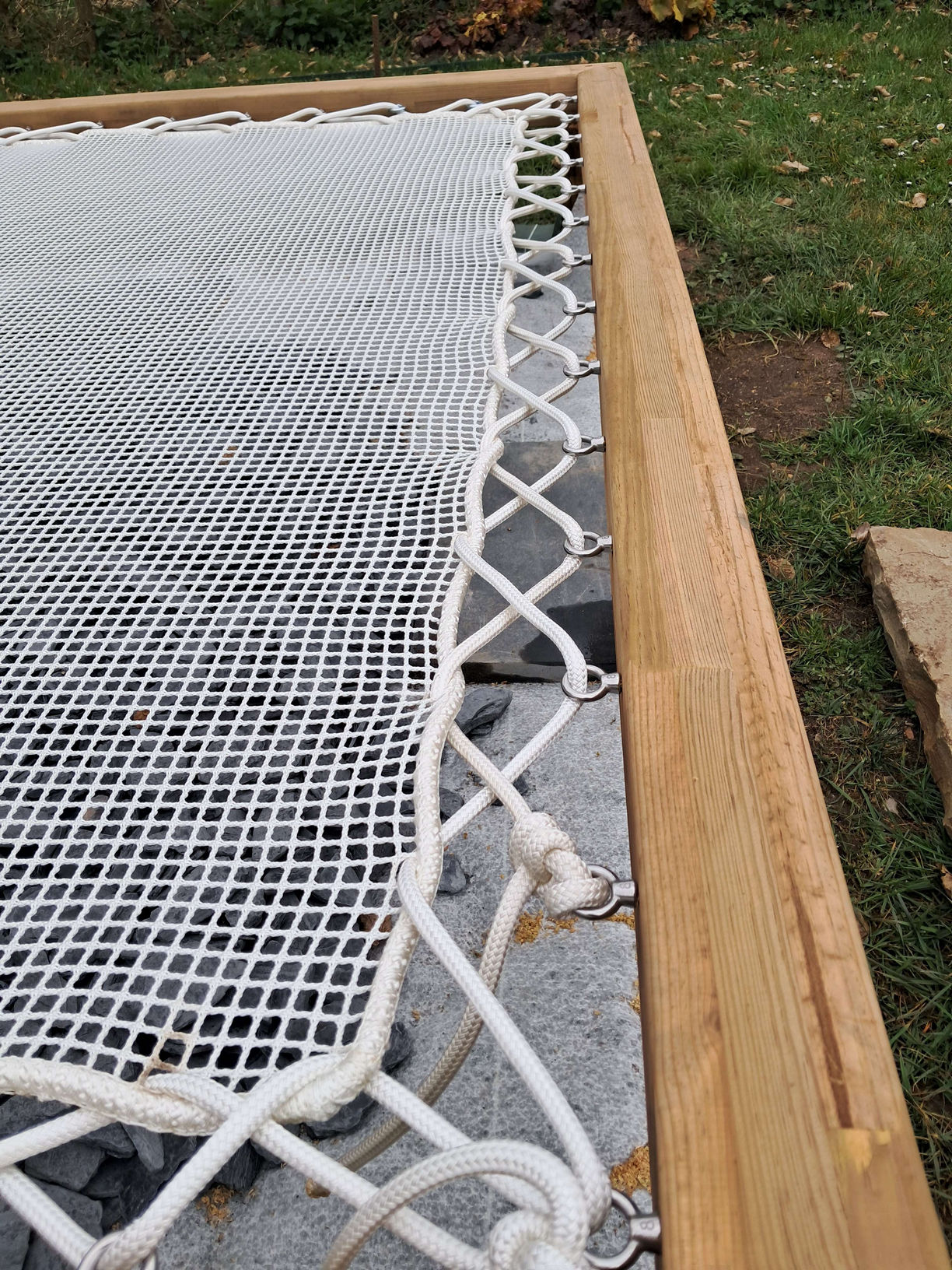 pergolas Netz 13x13mm Schnürung Doppelrahmen boir außen Garten