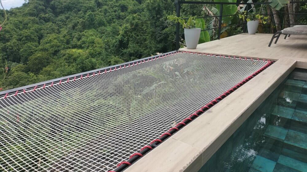white and red rooftop hotel terrace net