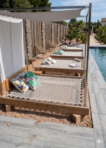 Sunbed hotel transat sur mesure bord piscine