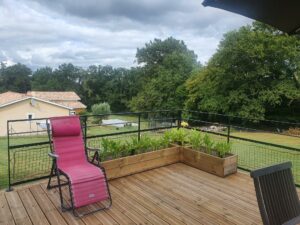 Terrasse filet beige garde-corps exterieur
